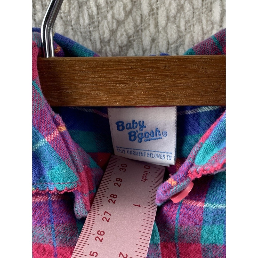 Vintage OshKosh Baby B'gosh Bubble Romper‎ 3-6 Mos Multi Color Block Plaid USA - Picture 12 of 16